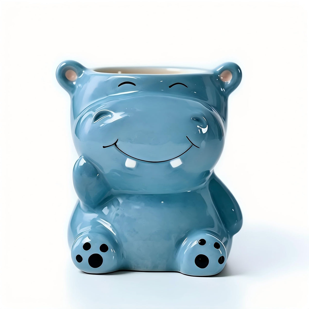 Cute Animal Ceramic Planter Pot, Small Glossy Cartoon Cow Shaped