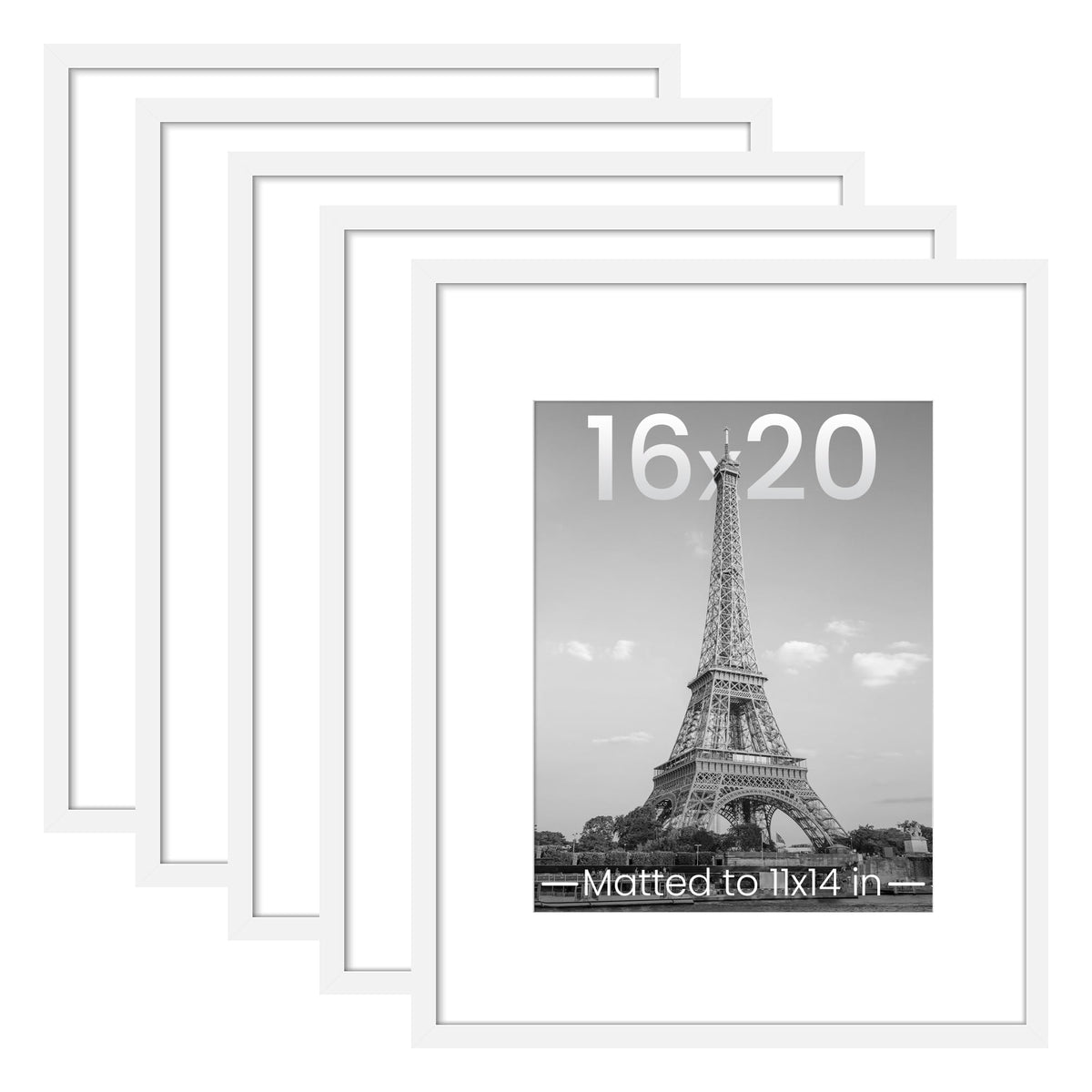 upsimples 11x14 Picture Frame, Gallery Wall Frames Set of 5, Gold