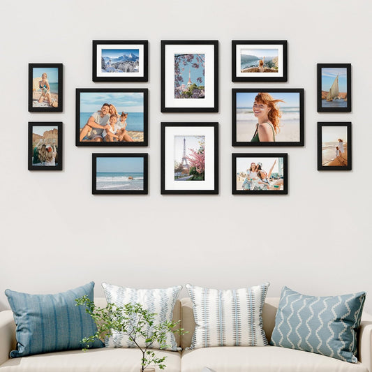 Vittanly 12 Pack Picture Frames Collage Wall Decor, Black