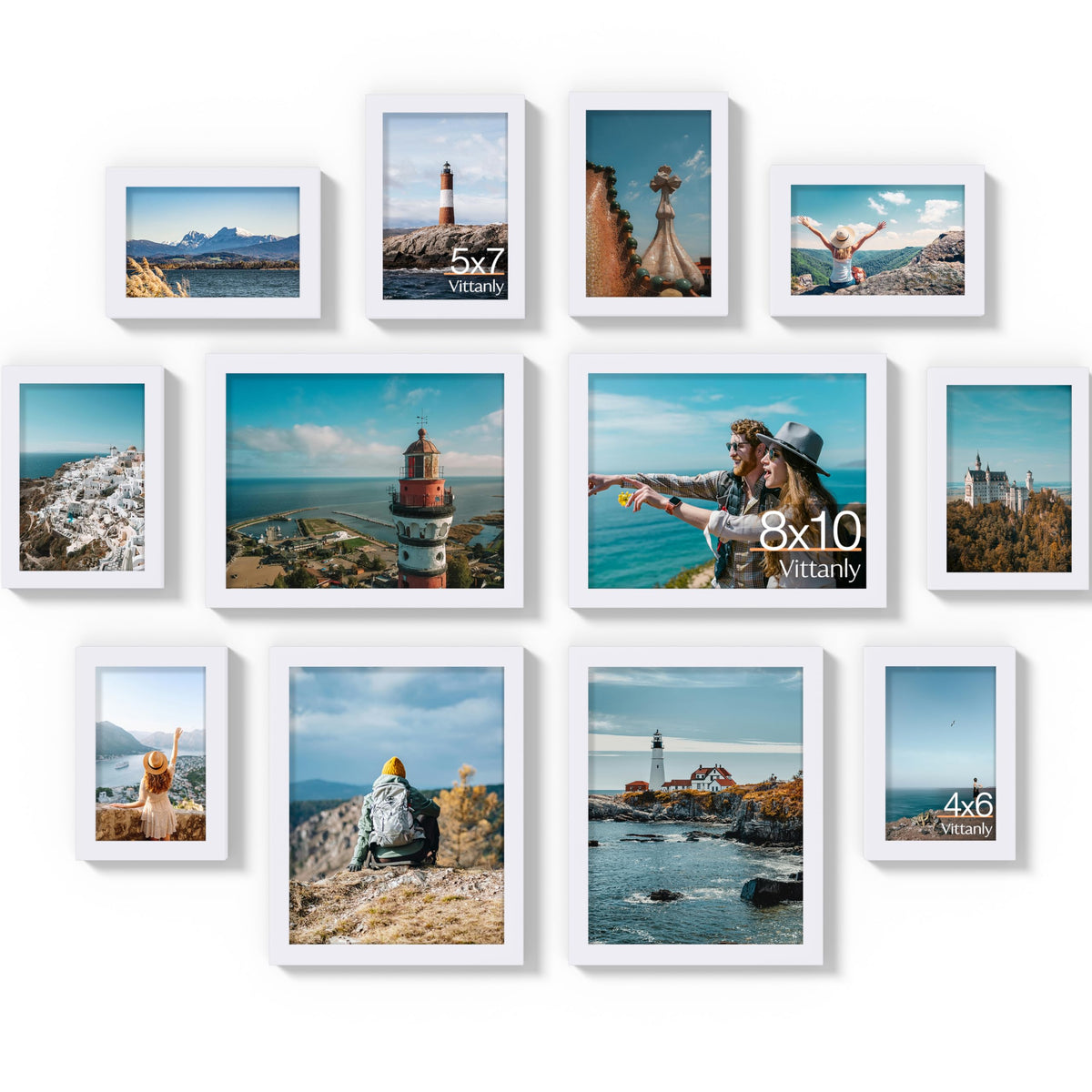 Vittanly 12 Pack Picture Frames Collage Wall Decor, Black