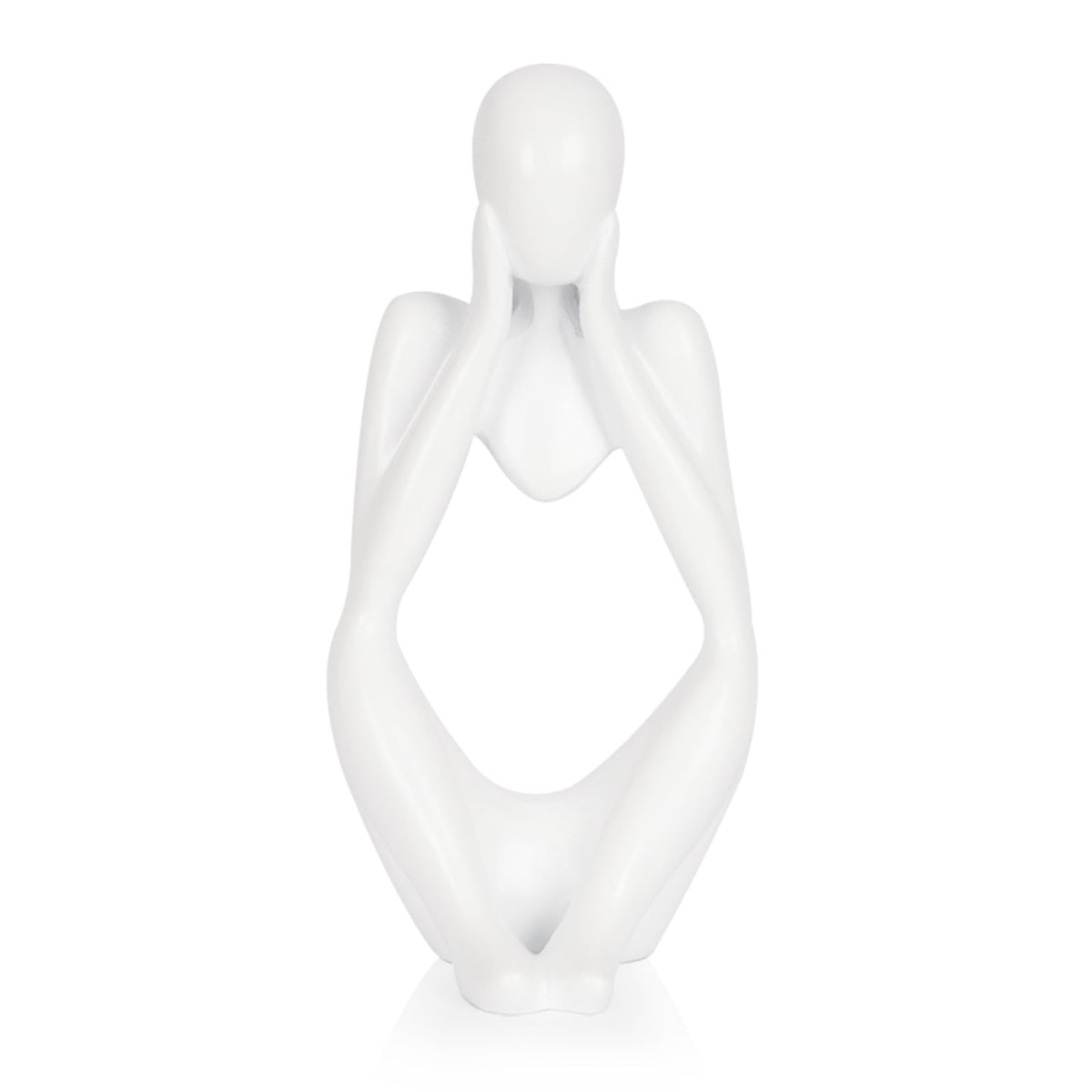 Sandstone Resin Thinker Statue Style Abstract Sculpture, Sandstone, Left