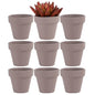 Yishang 2 Inch Grey Mini Terracotta Clay Pots Pack of 9 - Small Hand Craft Nursery Plant Pot Succulent Cactus DIY Pottery Planter Home Garden Windowsill Decoration