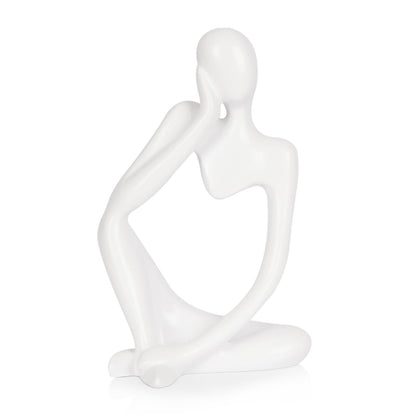 Sandstone Resin Thinker Statue Style Abstract Sculpture, Sandstone, Left
