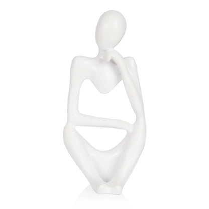 Sandstone Resin Thinker Statue Style Abstract Sculpture, Sandstone, Left