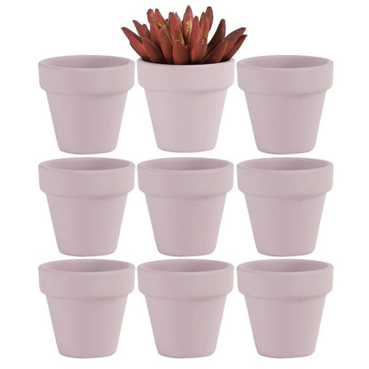 Yishang 2 Inch Grey Mini Terracotta Clay Pots Pack of 9 - Small Hand Craft Nursery Plant Pot Succulent Cactus DIY Pottery Planter Home Garden Windowsill Decoration