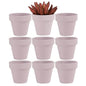 Yishang 2 Inch Grey Mini Terracotta Clay Pots Pack of 9 - Small Hand Craft Nursery Plant Pot Succulent Cactus DIY Pottery Planter Home Garden Windowsill Decoration