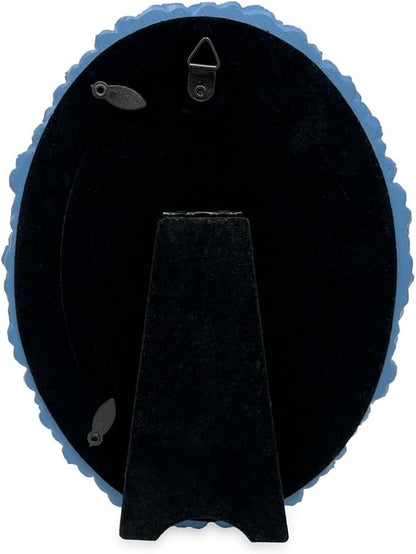 Laura Ashley 4x6 Blue Hydrangea Flower Oval Picture Frame with Easel & Hook