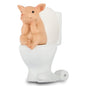 Mini Pig Figurine, Resin Home Decor, Lucky Animal Garden Statue for Micro Landscape (Pig Brushing Teeth)