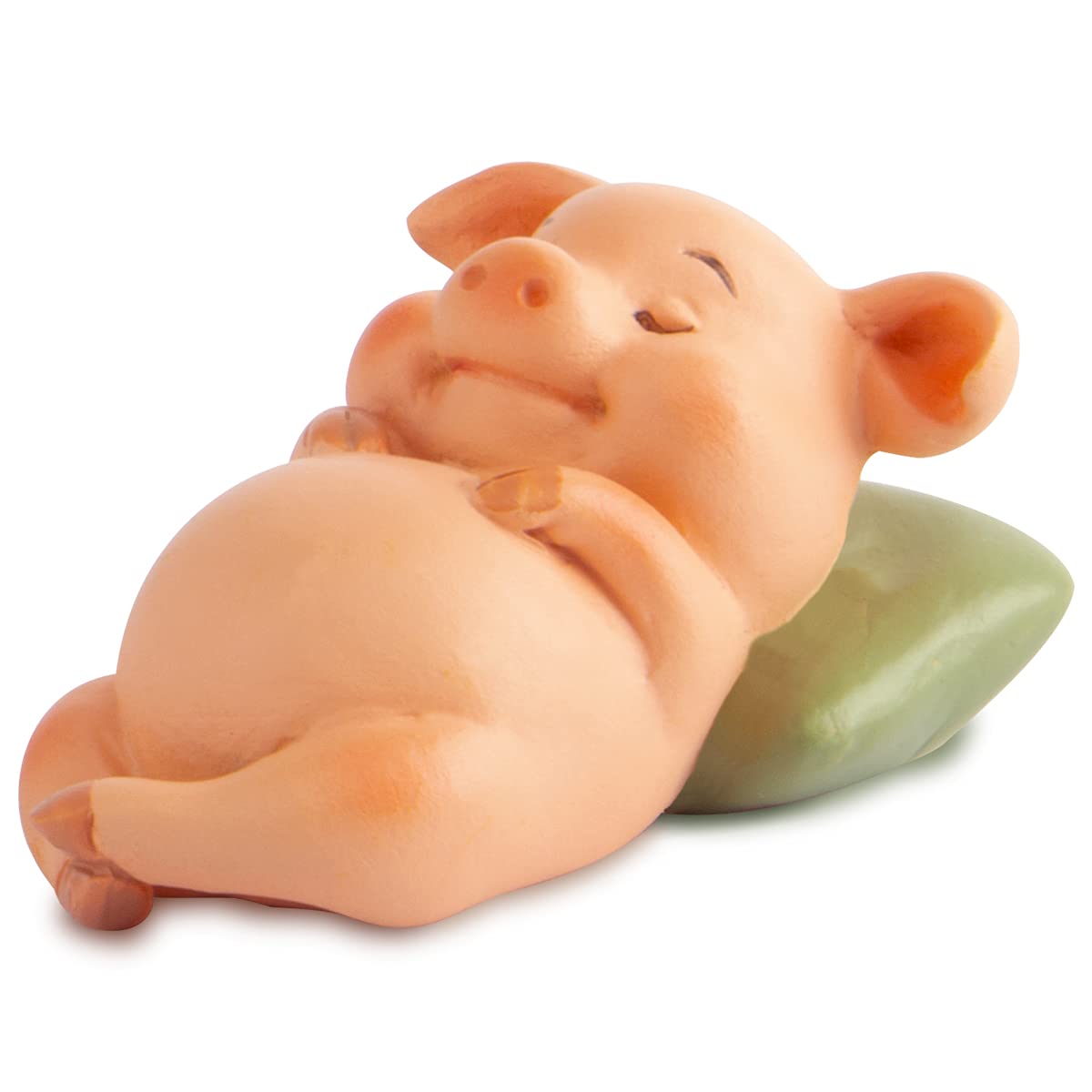 Mini Pig Figurine, Resin Home Decor, Lucky Animal Garden Statue for Micro Landscape (Pig Brushing Teeth)