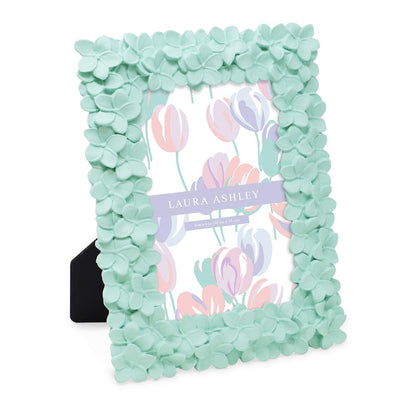 Laura Ashley 4x6 Pink Flower Textured Hand-Crafted Picture Frame w/Easel