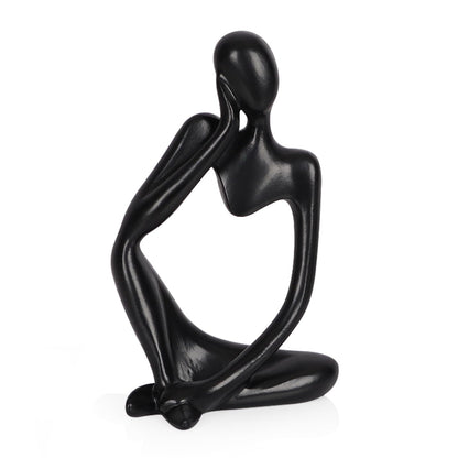 Sandstone Resin Thinker Statue Style Abstract Sculpture, Sandstone, Left