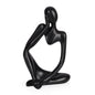 Sandstone Resin Thinker Statue Style Abstract Sculpture, Sandstone, Left