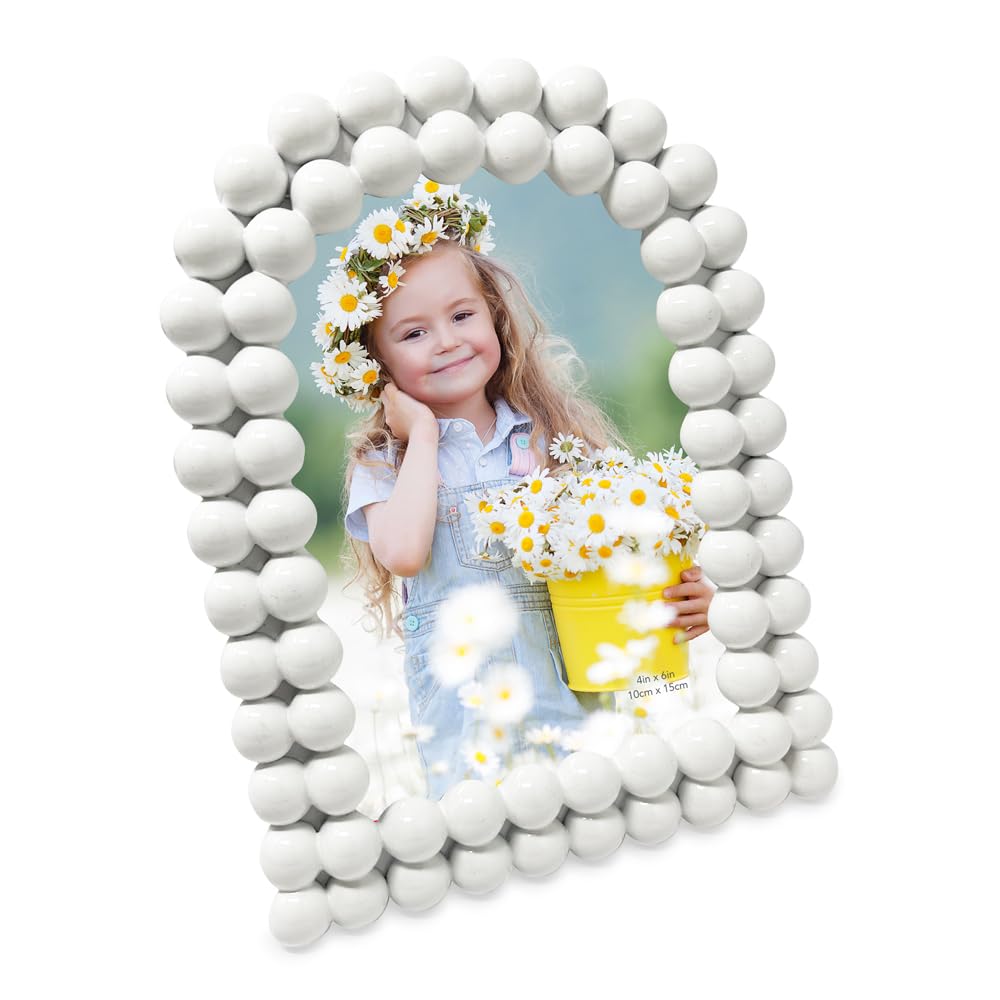 Isaac Jacobs 4x6 Glossy Rosemary Double Bauble Arch Photo Frame w/Easel