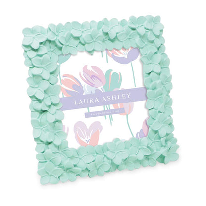 Laura Ashley 4x6 Pink Flower Textured Hand-Crafted Picture Frame w/Easel