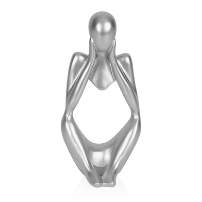 Sandstone Resin Thinker Statue Style Abstract Sculpture, Sandstone, Left