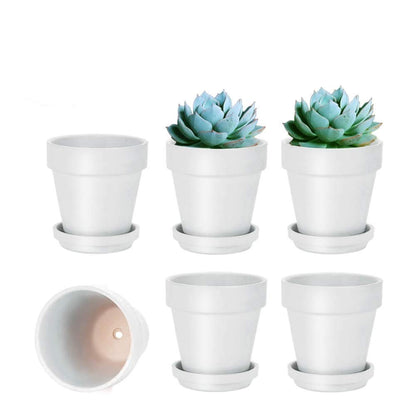 vensovo 4 Inch Terracotta Plant Pots with Saucer - 6 Pack Clay Flower Pots with Drainage, Great for Plants, Crafts, Wedding Favor