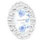 Laura Ashley 4x6 Blue Hydrangea Flower Oval Picture Frame with Easel & Hook