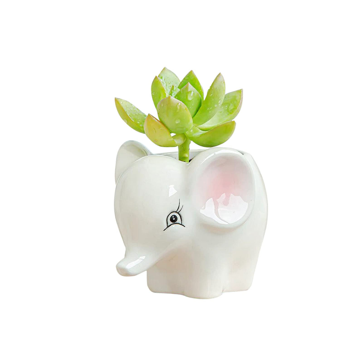 DIYOMR Cute Animal Ceramics Planter Small Succulent Pot Cartoon Shaped Plant Pot for Mini Plants Flower Cactus, Smooth Shiny Ceramic - Plants Not Included (Cow)