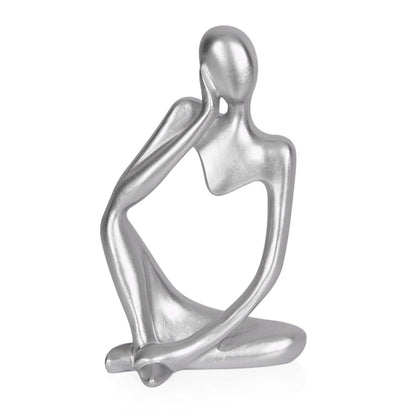 Sandstone Resin Thinker Statue Style Abstract Sculpture, Sandstone, Left