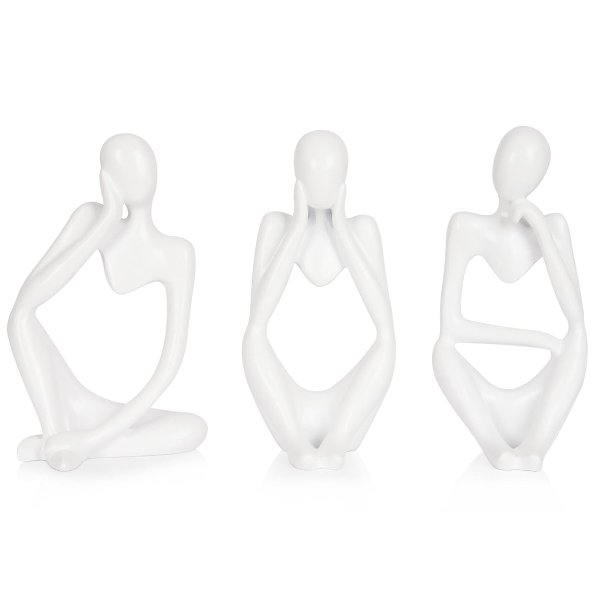 Sandstone Resin Thinker Statue Style Abstract Sculpture, Sandstone, Left