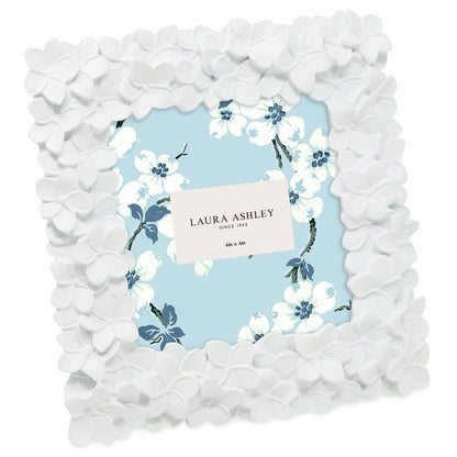 Laura Ashley 4x6 Pink Flower Textured Hand-Crafted Picture Frame w/Easel