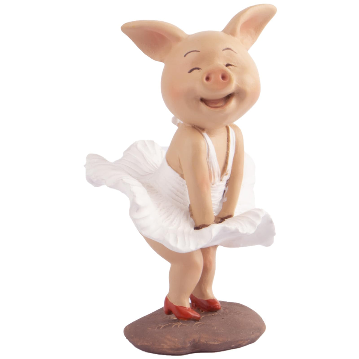 Mini Pig Figurine, Resin Home Decor, Lucky Animal Garden Statue for Micro Landscape (Pig Brushing Teeth)