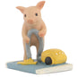 Mini Pig Figurine, Resin Home Decor, Lucky Animal Garden Statue for Micro Landscape (Pig Brushing Teeth)