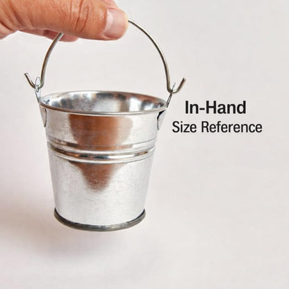 GIFTEXPRESS 12 Pack Mini Size 2.37" Tall Metal Buckets with Handles, Small Galvanized Tin Pails for Party Favor, Succulent, Wedding, Not Watertight