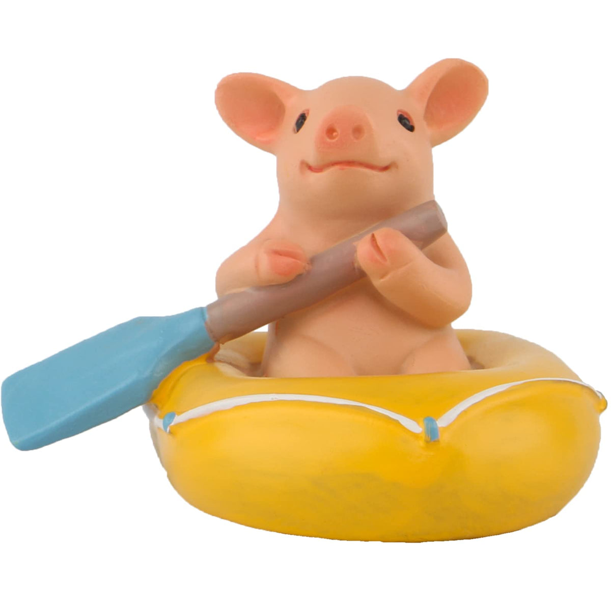 Mini Pig Figurine, Resin Home Decor, Lucky Animal Garden Statue for Micro Landscape (Pig Brushing Teeth)