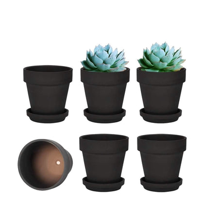 vensovo 4 Inch Terracotta Plant Pots with Saucer - 6 Pack Clay Flower Pots with Drainage, Great for Plants, Crafts, Wedding Favor