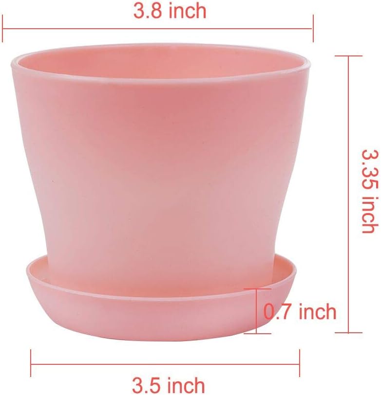 TDHDIKE 10 Pcs Plastic Planters Indoor Pots with Pallet