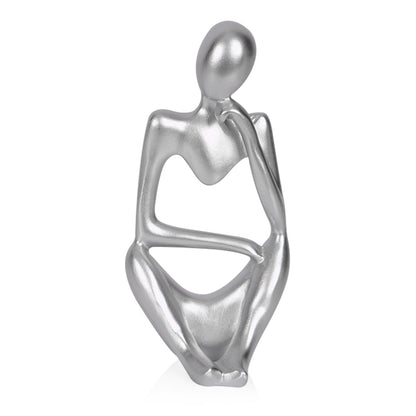 Sandstone Resin Thinker Statue Style Abstract Sculpture, Sandstone, Left