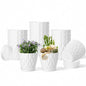 16 Pack 4 Inch Plastic Planter Pots with Tray, Heavy Duty Indoor Outdoor Planter Pots with 48 Drainage Holes for Herbs, Succulents, Seedlings, Flowers Durable and Lightweight White