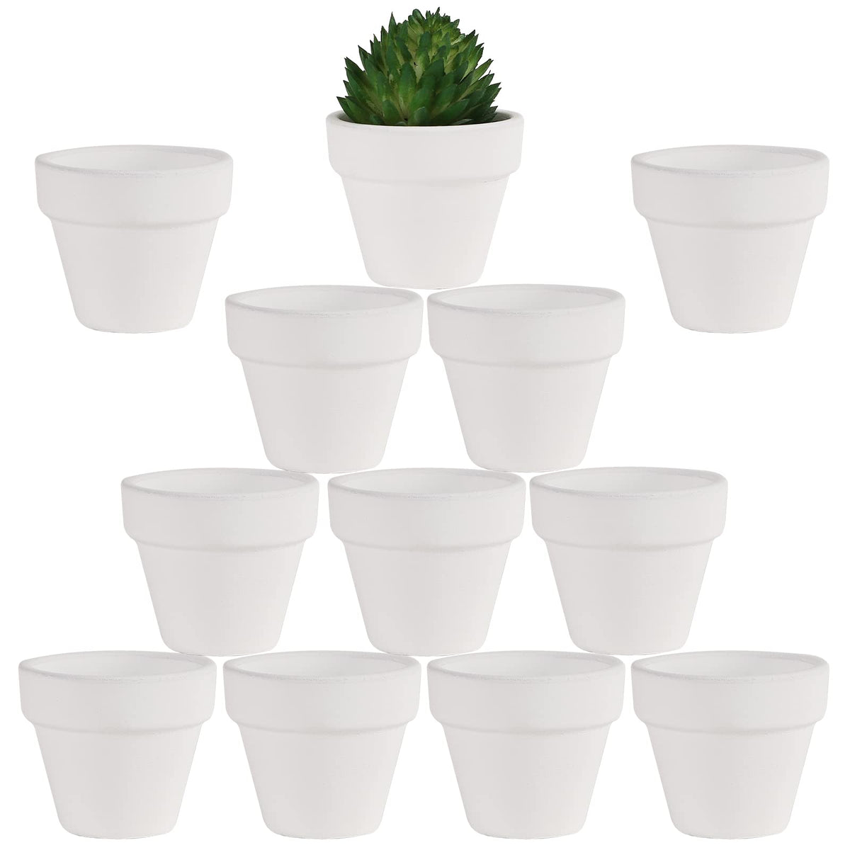 Yishang 1.9 Inch Tiny Terracotta Pots Pack of 12-Small Mini Clay Pots with Drainage Holes Flower Nursery Terra Cotta Planter for Tiny Cactus Herb lithop,Succulent Plants,Crafts,Wedding Favor