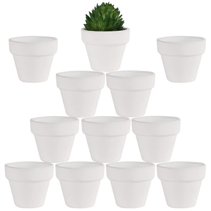 Yishang 1.9 Inch Tiny Terracotta Pots Pack of 12-Small Mini Clay Pots with Drainage Holes Flower Nursery Terra Cotta Planter for Tiny Cactus Herb lithop,Succulent Plants,Crafts,Wedding Favor