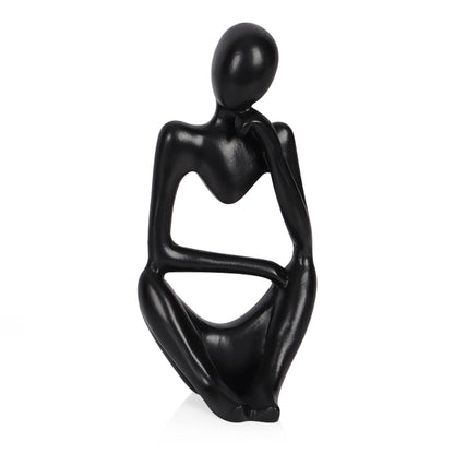 Sandstone Resin Thinker Statue Style Abstract Sculpture, Sandstone, Left