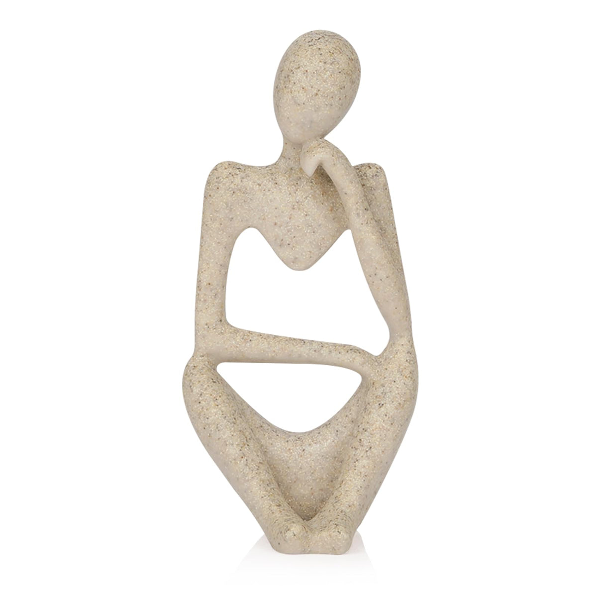 Sandstone Resin Thinker Statue Style Abstract Sculpture, Sandstone, Left