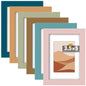 8 x 10, 5 x 7, 4 x 6 Picture Frame Set of 6, Boho Colorful Photo Frames