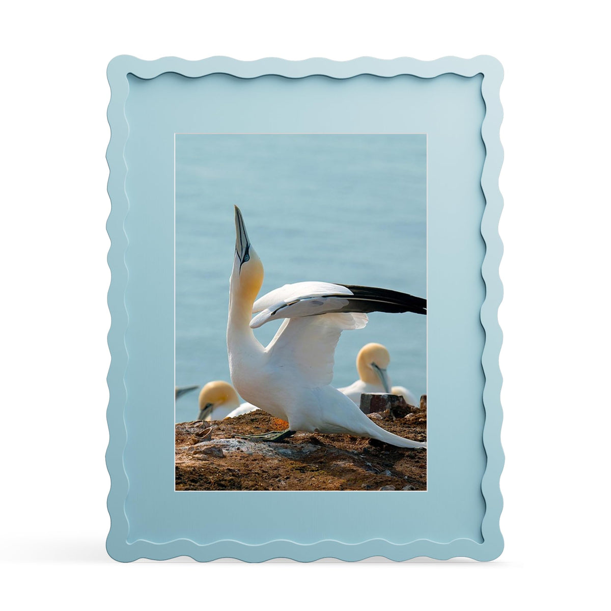 4x6 Picture Frame with Mat for 3.5x5, Wavy Edge Wooden Real Glass Photo Frame for Tabletop and Wall Hanging, Green, 1 Pack