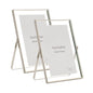 Gold 8x10'' Floating Frame Set of 2,For Photo Sizes( 5x7'',6x8'',7x9''),Beautiful Metal Beaded Edge Frames Adjustable Tabletop/Shelf Photo Frame,Classy Gift Choice for Wedding