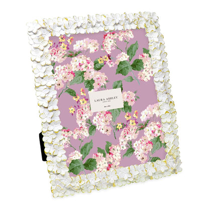 Laura Ashley 4x6 Pink Flower Textured Hand-Crafted Picture Frame w/Easel