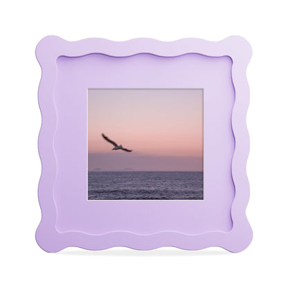 4x6 Picture Frame with Mat for 3.5x5, Wavy Edge Wooden Real Glass Photo Frame for Tabletop and Wall Hanging, Green, 1 Pack