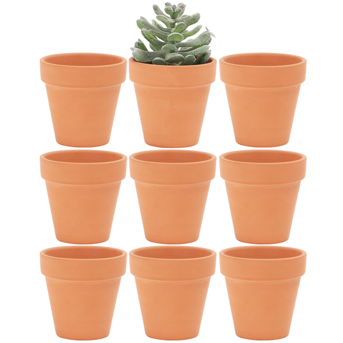 Yishang 2 Inch Grey Mini Terracotta Clay Pots Pack of 9 - Small Hand Craft Nursery Plant Pot Succulent Cactus DIY Pottery Planter Home Garden Windowsill Decoration