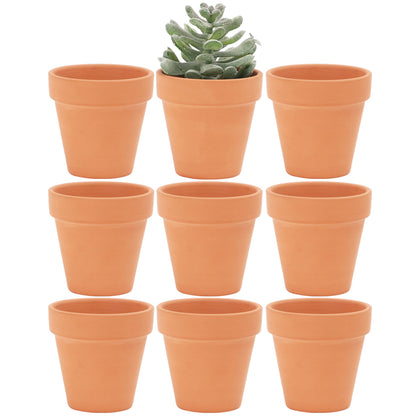Yishang 2 Inch Grey Mini Terracotta Clay Pots Pack of 9 - Small Hand Craft Nursery Plant Pot Succulent Cactus DIY Pottery Planter Home Garden Windowsill Decoration