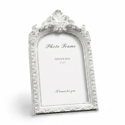 Cuspin 4x6 Vintage Picture Frame Gold Ornate Resin Arched Photo Frame