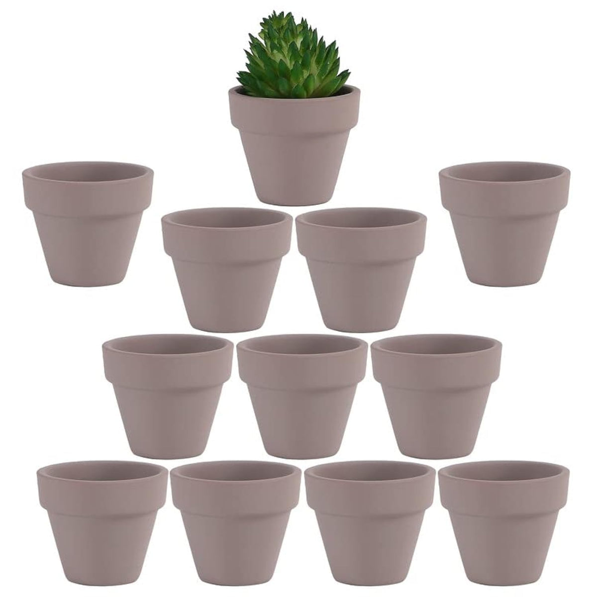 Yishang 1.9 Inch Tiny Terracotta Pots Pack of 12-Small Mini Clay Pots with Drainage Holes Flower Nursery Terra Cotta Planter for Tiny Cactus Herb lithop,Succulent Plants,Crafts,Wedding Favor