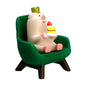 RAQWI Pig Eating Cake Figurine on Red Sofa, Mini Resin Desk Decor