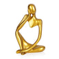 Sandstone Resin Thinker Statue Style Abstract Sculpture, Sandstone, Left