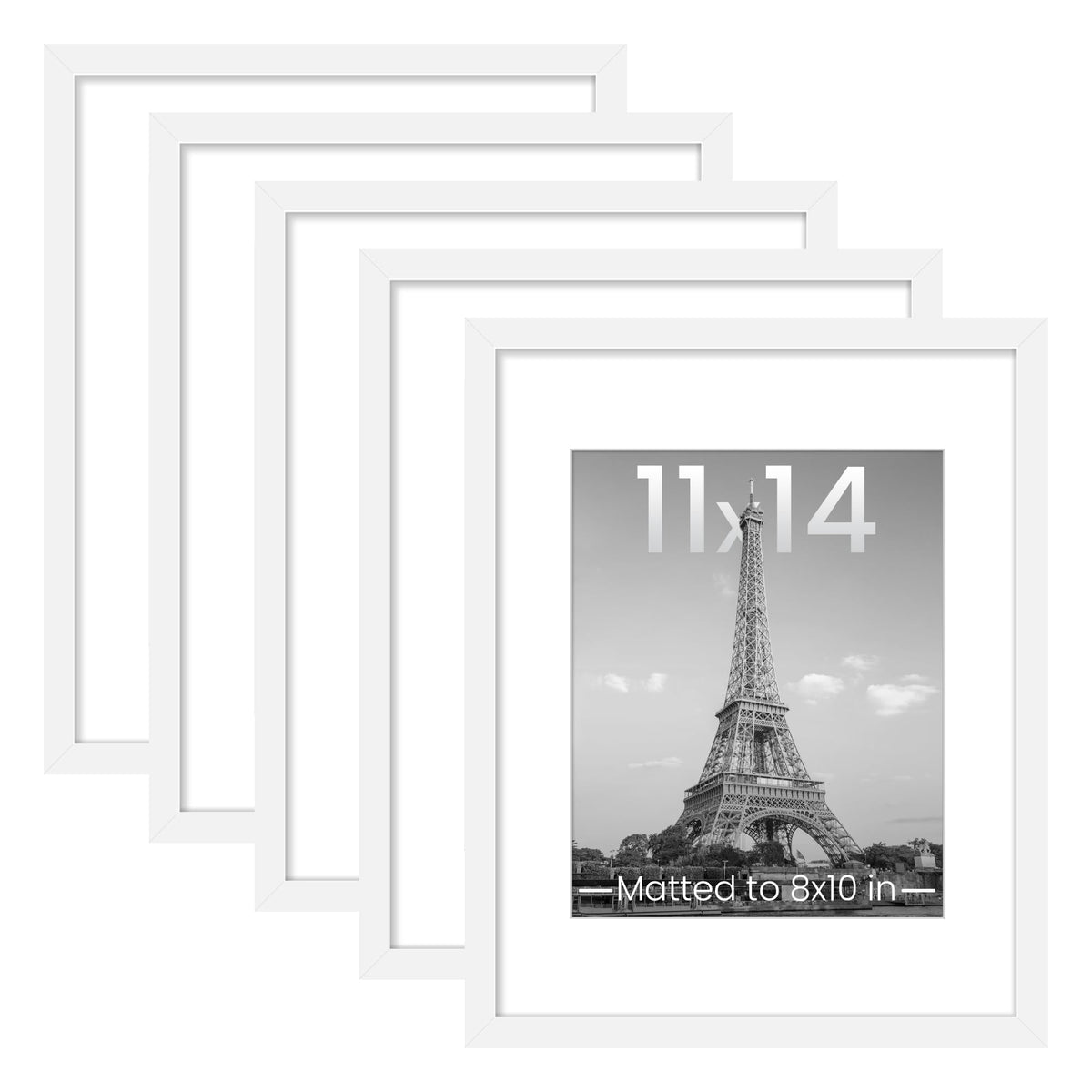 upsimples 11x14 Picture Frame, Gallery Wall Frames Set of 5, Gold