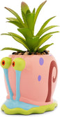 Silver Buffalo Nickelodeon Spongebob Squarepants Gary 3-Inch Sculpted Ceramic Mini Planter with Artificial Succulent, Faux Indoor Plants